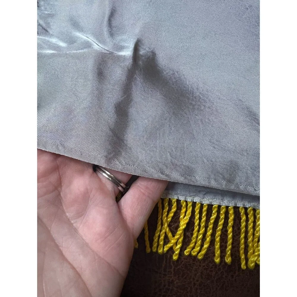 Vintage  Retro U.S. Army Fort Custer Pillow Cover Wife With Poem & Yellow Fringe